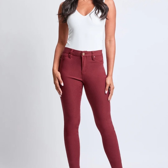 YMI Burgundy Skinny Pants - Picture 1 of 6